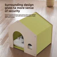 Cabane extérieure haut de gamme en bois de pin moderne pour chat et chien, modèle H96, universelle quatre saisons, mobilier amovible
