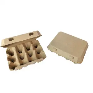 Hot Sale Dozen Egg Boxes 12 Cells 3x4 Classic Style Paper Pulp Egg Cartons Box Top Flats Jumbo Blank Egg Carton Packaging