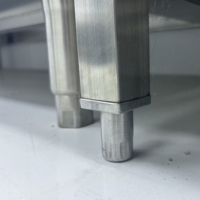 Table de travail de qualité supérieure, double couche, en acier inoxydable, pour la préparation des aliments en cuisine, cuisine extérieure et laboratoire