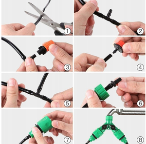 Kits d'irrigation <span class=keywords><strong>goutte</strong></span> <span class=keywords><strong>à</strong></span> <span class=keywords><strong>goutte</strong></span>, système d'arrosage pour plantes de jardin avec tuyau de distribution, buses réglables, - Product Image 4