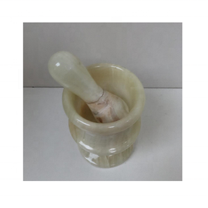 Mortero de piedra de ónix blanco, tamaño pequeño, finamente pulido - Product Image 2