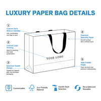 Op maat gemaakte logo sieraden cosmetica luxe verpakkingszakken cadeauzakjes voor bruiloftsgeschenken met strikband handvatten