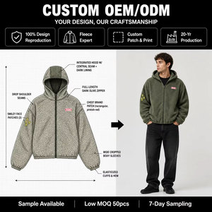 Custom Embroidery Logo High Quality Zipper Unisex Winter Wool <strong>Sherpa</strong> Hoodie <strong>Jackets</strong> Color Block Fleece Warm <strong>Sherpa</strong> <strong>Jackets</strong> <strong>Men</strong> - Product Image 2
