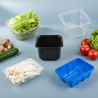 Barquette en plastique transparent pour fruits et légumes, boîte de présentation pour produits frais, contenants carrés transparents de 500 g