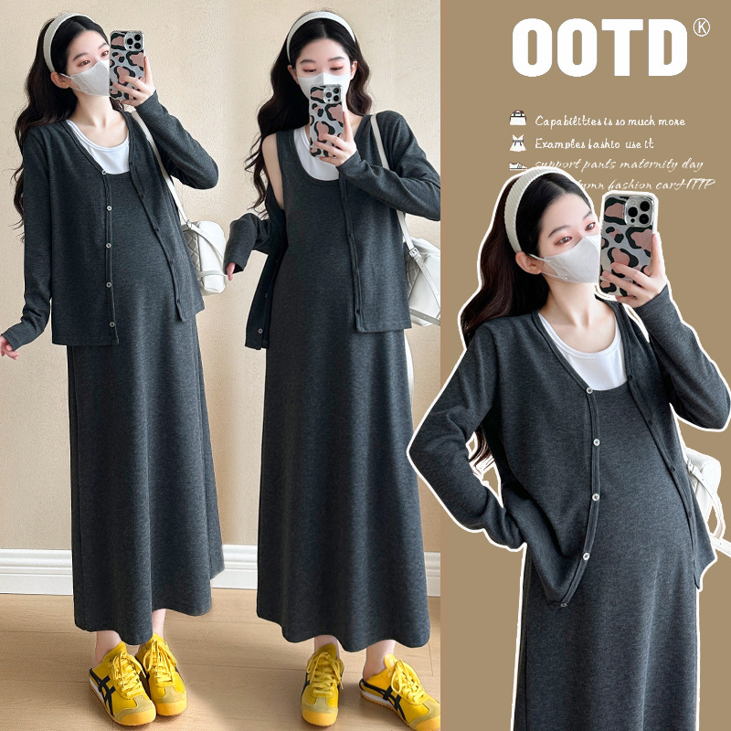 navy blue dress for baby girl TYGHBN Women's Casual Striped Maternity Dress Short Sleeve Sleeve Split  Thigh Bodycon Dresses Pregnancy Clothes Thick Winter Coats for Women Lace  Bohemian Wedding Dress plus Size Wedding Dress Long main image 1