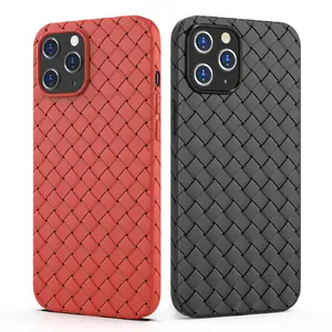 חדש צבעוני יוקרה נייד כיסוי עור תבנית מערכות Weave סיליקון כיסוי טלפון מקרה עבור iPhone12Pro מקס מקרי טלפון