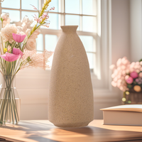 Vas Keramik Matte, Vas Dekorasi Rumah Warna Morandi Minimalis, Ornamen Meja Dekoratif untuk Rangkaian Bunga