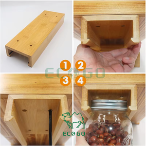 Organizador de tarros colgantes de bambú, 2 uds., soporte para tarros de conservas debajo del armario de la cocina, estante de almacenamiento, clasificador de cocina, ahorro de espacio - Product Image 4