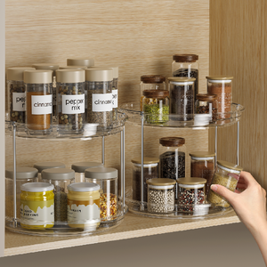 Chất lượng cao phong cách mới 2 Tầng Quay tổ chức Vòng lười biếng Susan tổ chức với chống trượt silicon lười biếng Susan bàn xoay - Product Image 3