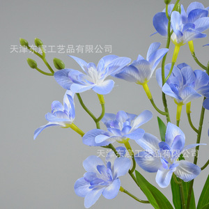 Ramo de orquídeas artificiales de 47 cm, arreglo floral de seda para decoración del hogar y bodas - Product Image 2