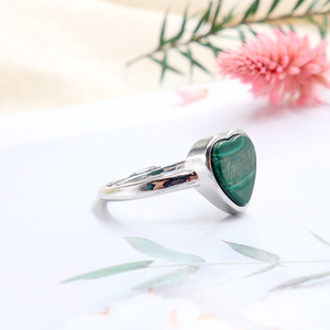 En gros Bagues ajustables en pierres précieuses naturelles : Pierre de lune, Cristal, Aigue-marine, Jadeite, Kyanite, Malachite - Product Image 4