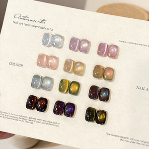 AILANUO Série de vernis à ongles gel œil de chat brun bois de rose 12 couleurs - Personnalisation gratuite des couleurs pour OEM ; Vernis à ongles professionnel - Product Image 1