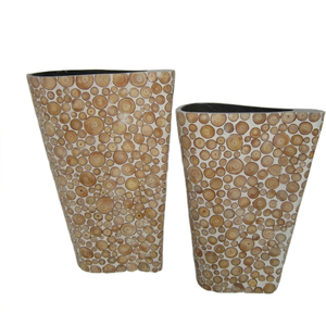 Mother of Pearl Blue <b>Ceramic</b> Eco-Friendly Vintage Planter Vietnam Indoor Garden <b>Flower</b> <b>Pot</b> Vase - Product Image 1