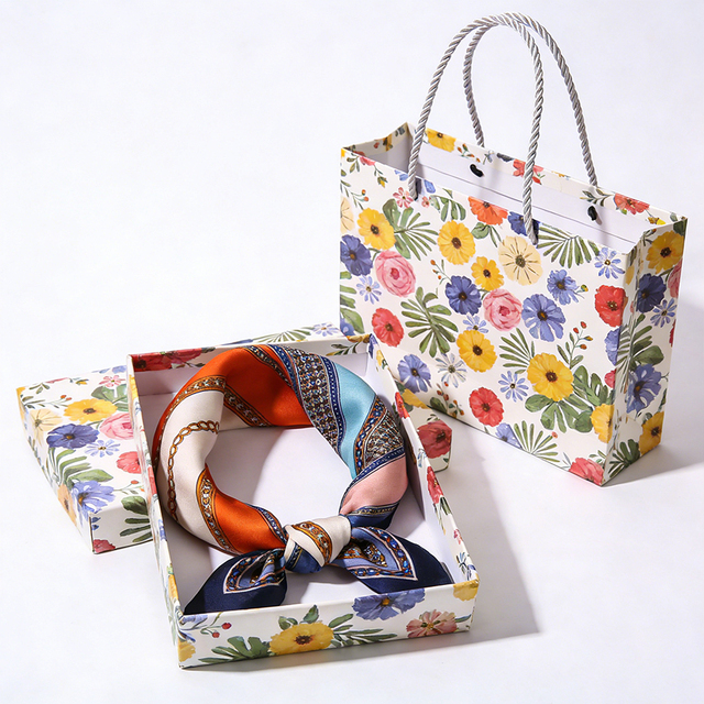 Custom Printed Waterproof Embossing Elegant Hijab Scarf Shawl Storage Paper Gift Packaging Box with Sponge Layer