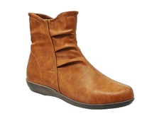 YLS633 dernières conceptions produits chaussures Style britannique femmes fermeture éclair robe botte chaussures de mode en cuir PU femmes bottines
