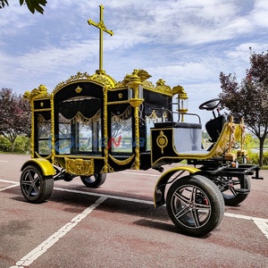 Latest Design Horse Drawn Funeral Hearse Coffin Buggy Motorcycle Funeral Cart Funeral Service Wagon - Product Image 3