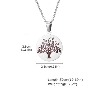 Collana <span class=keywords><strong>con</strong></span> Albero della Vita in Acciaio Inossidabile, Design Unisex, Personalizzabile <span class=keywords><strong>con</strong></span> Foto, Gioielli di Nicchia su Misura MGXL561 - Product Image 5
