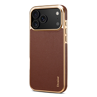 Coque de téléphone pour iPhone 18 Pro Max, électroplaquée, luxe, toucher lisse, cuir, compatible avec les modèles 17, 16 Plus, 15, 14 Pro, 13, 12