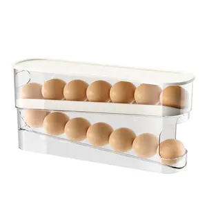 鸡蛋纸箱滚动新鲜储存容器塑料容器厨房配件鸡蛋收纳器