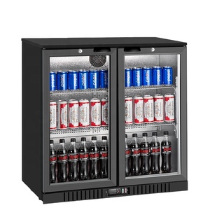 Refrigerador de Bebidas Transparente de Doble Puerta de Alta Calidad, Congelador Vertical Portátil, Exhibidor Refrigerador para Uso Doméstico, 208L - Product Image 1