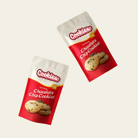 Fermeture Zip pour sachets à fond plat, emballages de biscuits et de snacks, impression en gravure LDPE, taille personnalisée acceptée, épaisseur 0,1 mm