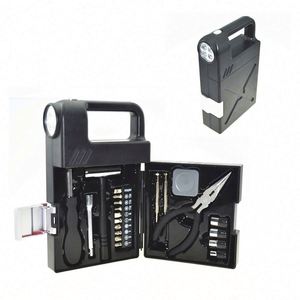 Kit d'outils compact en plastique personnalisé de 25 pièces avec lampe torche LED, design moderne pour la réparation domestique et automobile - Cadeau promotionnel - Product Image 2