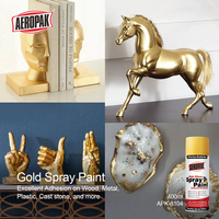 Peinture aérosol chromée Aeropak de haute qualité à bas prix pour voitures et meubles, couleur or métallique