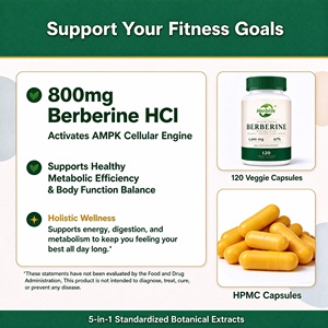 Extracto de Raíz de Berberina Complejo 97% Estandarizado, 120 Cápsulas Vegetales, Apoya la Salud Metabólica del Corazón con Canela y Cúrcuma - Product Image 3