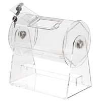 Tambour de tombola en acrylique transparent avec manivelle et boîte verrouillable pour événements festifs, collectes de fonds et promotions en magasin