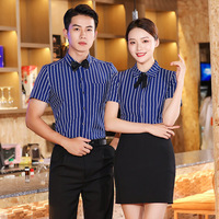 Hôtellerie Restauration Cuisine Traiteur Bar Pub Salon Uniforme de Travail Homme Femme Chemise à Manches Courtes pour Réceptionniste Serveur