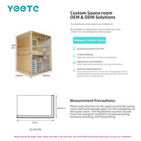 Salle de sauna électrique YEETE en bois de cèdre canadien massif, design moderne et écologique, grande taille, pour centre de bien-être, utilisation hôtelière, en stock