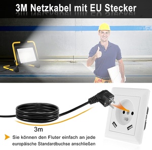 Projecteur de chantier LED 200 W avec support, lampe de travail, projecteur, lampe LED 45 W, 30 W, 50 W, 100 W, 200 W, rechargeable et portable - Product Image 5