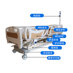 Cama de enfermería multifuncional, cama para residencia de ancianos, cama de fisioterapia domiciliaria, cama para volteo y movilización intestinal asistida, cama para infusión - Product Image 1