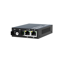 OEM定制 Inficomo RD-GE102 10/100/1000M 自适应双光纤 SC RJ45 2端口光纤以太网媒体转换器