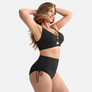 Baju Renang Wanita Grosir AMZ Laris Manis, Set Seksi Pakaian Pantai Shapewear V Dalam dengan Cincin Logam dan Tali Serut Pengontrol Perut - Product Image 2