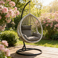 Meubles de jardin d'extérieur Chaise à panier suspendue Chaise à bascule suspendue en rotin et osier
