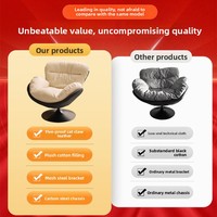 Fauteuil pivotant moderne et simple en acier de conception italienne pour salon et balcon, usage domestique