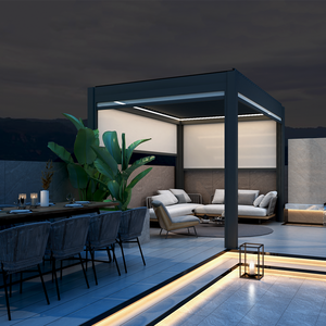 Pérgola Bioclimática con Rejillas de Aluminio, Modelo 175, 6x4, con Luces LED, para Jardín, Gazebo, Montada - Product Image 6