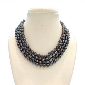 Collier à la mode élégant à quatre couches de perles classiques et simples pour les femmes et les filles mariages fiançailles et vêtements de fête - Product Image 2
