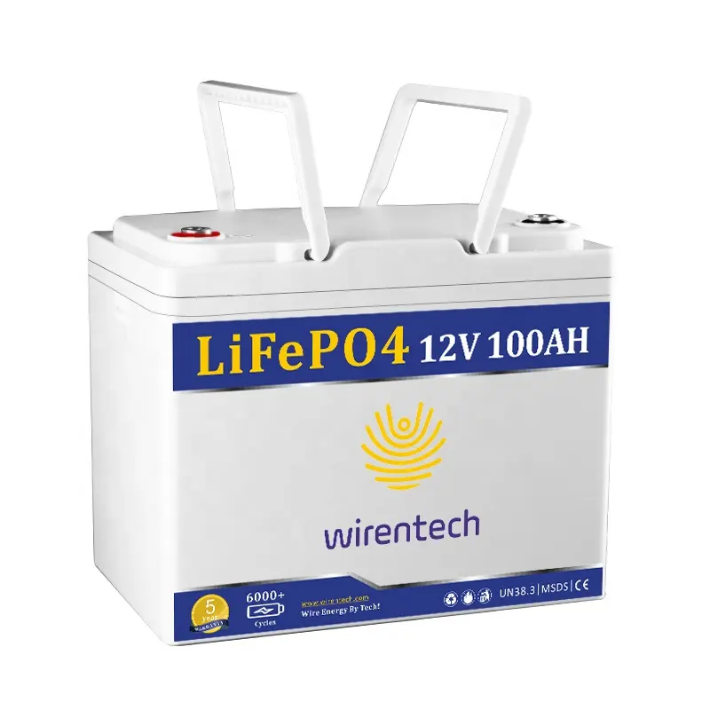 WIRENTECH Customizable 12V 100Ah Lithium-ion Rechargeable Battery with Smart Built-in BMS