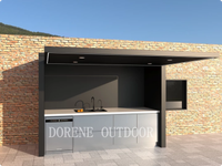 Cocina Modular para Exteriores BBQ Pod con Techo Integrado, Parrilla y Fregadero Incorporados para Patio, Villa o Jardín