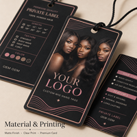 Ensemble d'étiquettes personnalisées pour perruques, étiquettes imprimées en couleur, cartes d'entretien des cheveux et emballages pour mèches de cheveux pour marque d'extensions capillaires