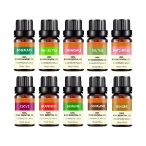 Difusor de aromaterapia 10ml, atacado, preços, 100% natural, chá, árvore, peppermint, orgânico, puro, lavanda, novo, óleo essencial