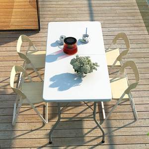 IUNNDS Tragbarer Kunststoff-Picknick-Esstisch 6ft <span class=keywords><strong>8ft</strong></span> Outdoor-Klapptisch und -Stuhl mit Montage für Partys - Product Image 6
