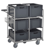 Chariot logistique robuste ALLWORLD CH05105 en acier avec étagères grillagées, capacité 200 kg, 1082*650*1138mm, quatre roues, revêtement poudré, OEM ODM