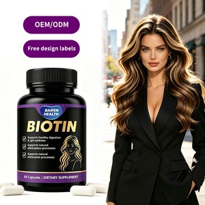 Capsules de biotine à étiquette privée OEM/ODM, complément de vitamine B7, nourrissent les follicules pileux, améliorent la chute des cheveux, maintiennent la santé du cuir chevelu - Product Image 1
