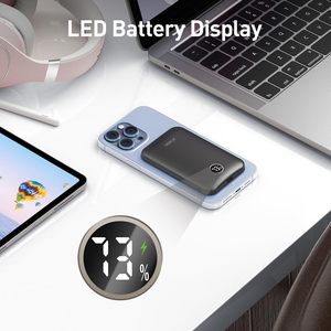 Tienda de liquidación <span class=keywords><strong>IWALK</strong></span>, Banco de energía de carga de teléfono magnético, pantalla LED de 5000mAh, pantalla Digital, cargador inalámbrico de carga rápida - Product Image 5