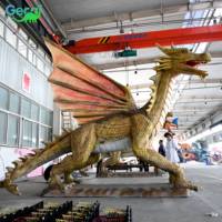Modèle de dragon animatronique grandeur nature, réaliste, fabriqué en usine, pour la décoration d'expositions de parcs à thème