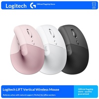 Logitech Lift Vertical Mouse Nirkabel Senyap untuk Seri Ergonomis untuk Wanita Model LIFT Backlit