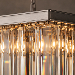 Lámpara de araña rectangular de cristal personalizable con cadena de suspensión ajustable para proyectos comerciales y residenciales - Product Image 4